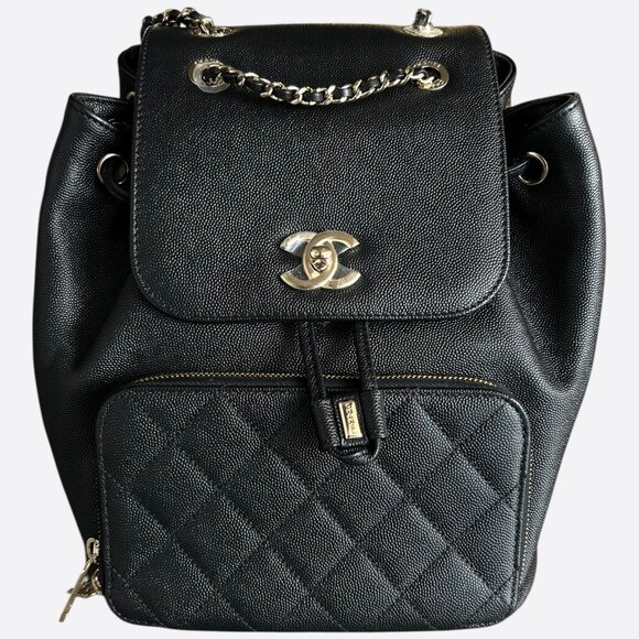 CHANEL Handbags - Chanel Black Caviar Quilted Business Affinity Backpack